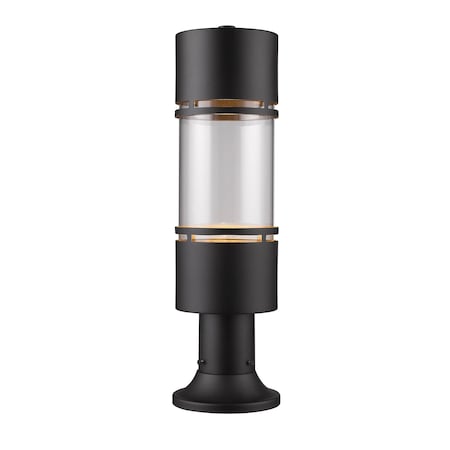 Z-Lite Luminata Outdoor LED Post Mount Light, Black & Clear 553PHB-553PM-BK-LED